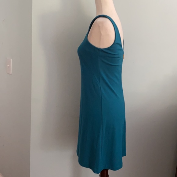 Amanda Uprichard Teal Knit Open Back Rayon Blend Tunic Dress - S - Picture 7 of 12